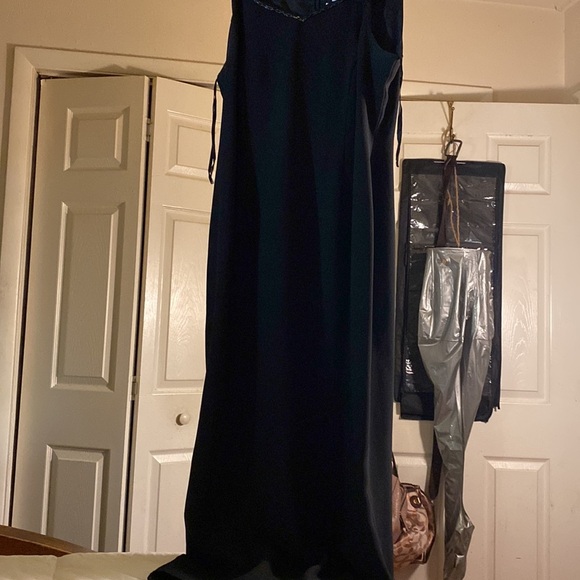 2piece black gown and jacket embellished with crystals formal beautiful - Picture 7 of 8
